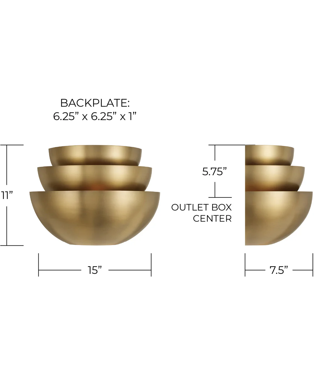 Gia 2-Light Sconce Aged Brass - Image 5
