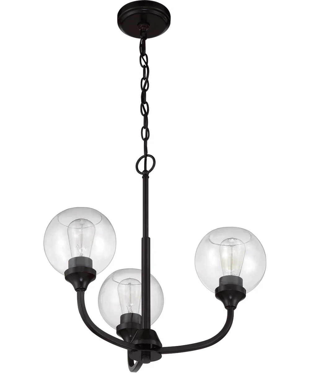 Glenda 3-Light Chandelier Flat Black - Image 3