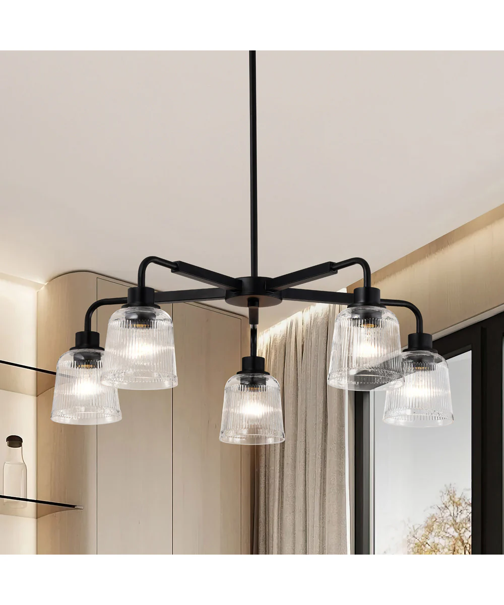 Grayson 5-Light Chandelier Matte Black - Image 3