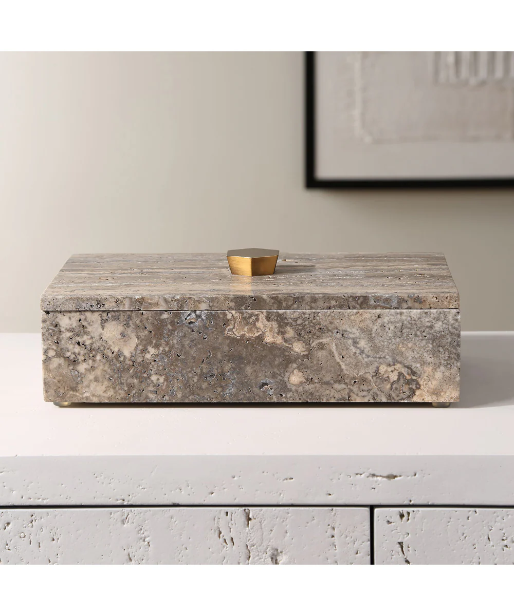Griseus Travertine Stone Box - Image 2