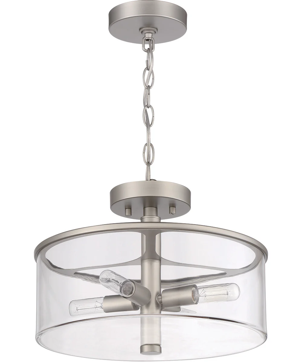 Hailie 4-Light Convertible Semi Flush Satin Nickel - Image 3