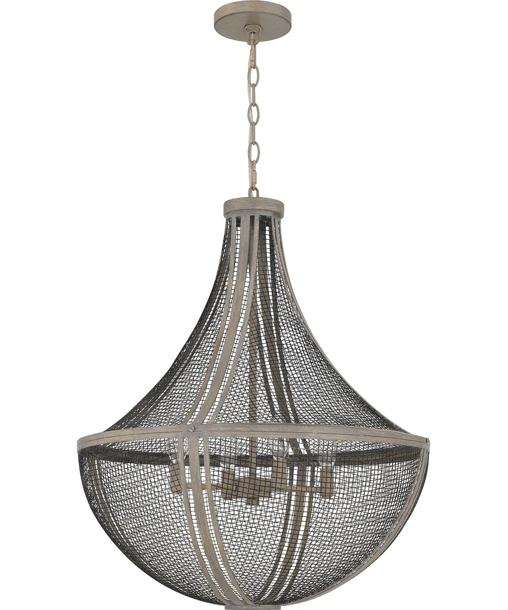 Hallie 4-light Pendant Distressed Grey Wood - Image 2