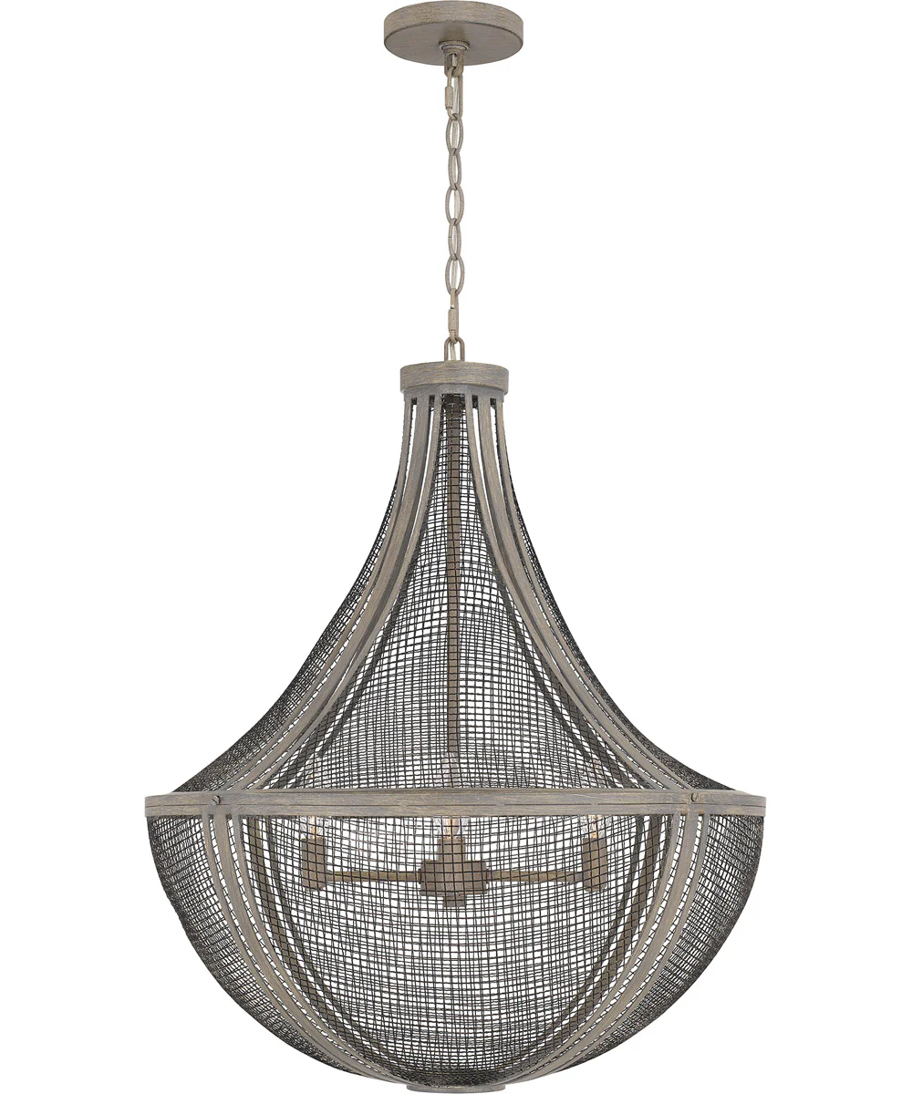 Hallie 4-light Pendant Distressed Grey Wood - Image 3