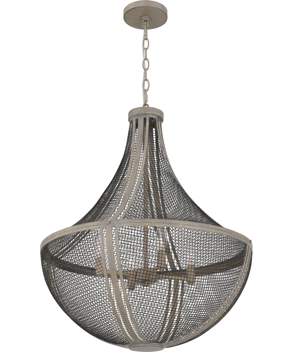 Hallie 4-light Pendant Distressed Grey Wood - Image 4