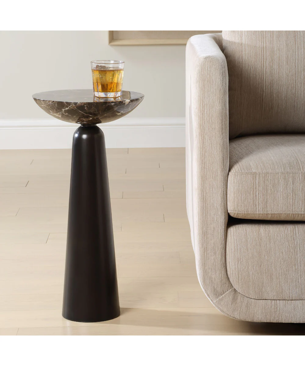 Hastings Brown Marble Accent Table - Image 2