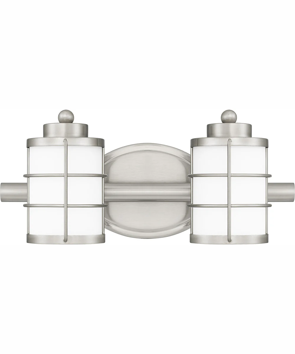 Hazlett Medium 2-light Bath Light Brushed Nickel