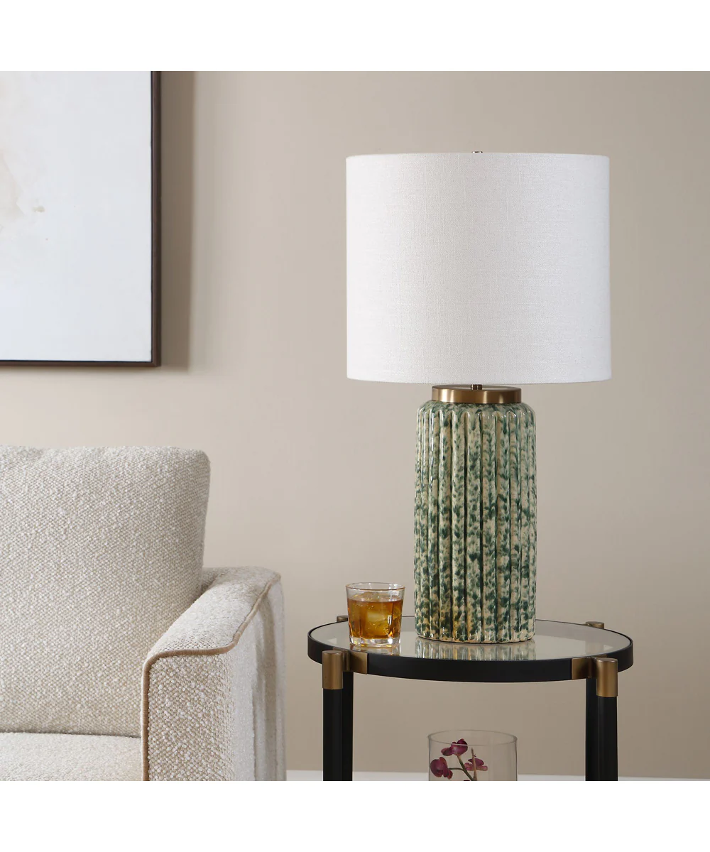 Hensley Ivory & Green Table Lamp - Image 3