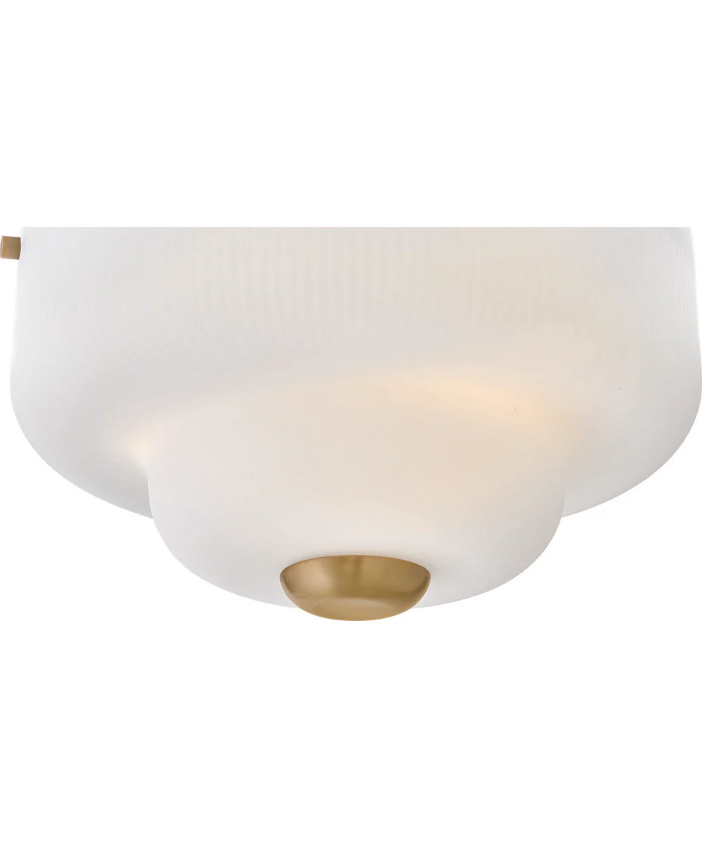 Adella 3-Light Small Semi-Flush Mount in Lacquered Brass - Image 5