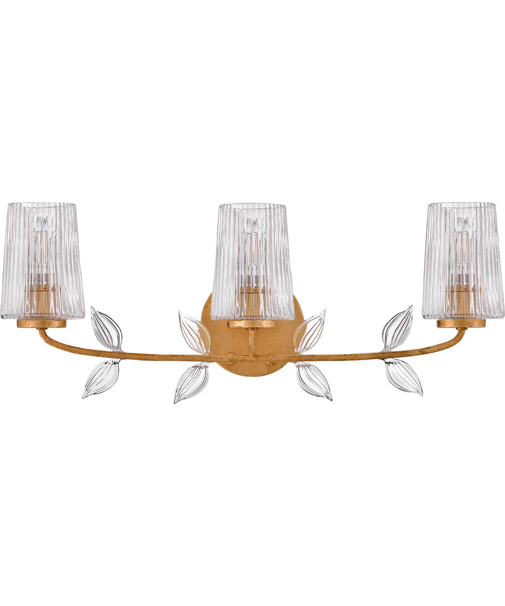 Aliso 3-Light Medium Three Light Vanity in Distressed Brass - Image 2