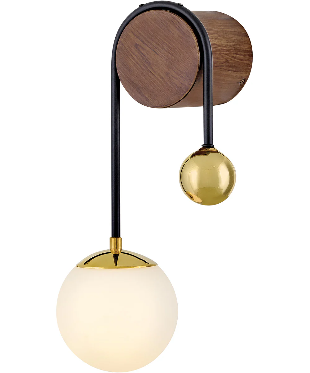 Auggie 1-Light Medium Single Light Sconce in Bright Brass