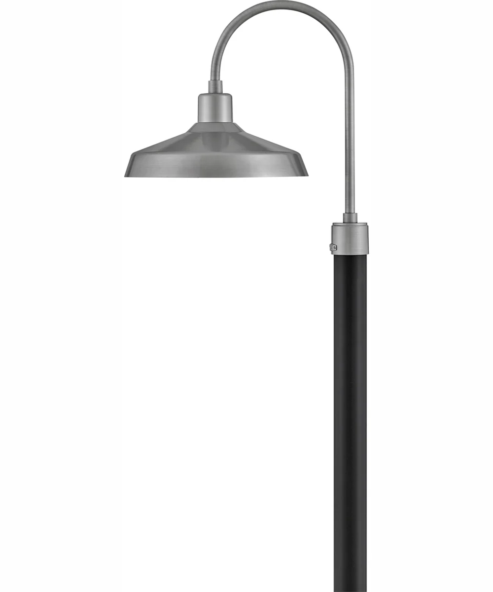 Forge Coastal Elements 1-Light Large Post Top or Pier Mount Lantern in Antique Brushed Aluminum
