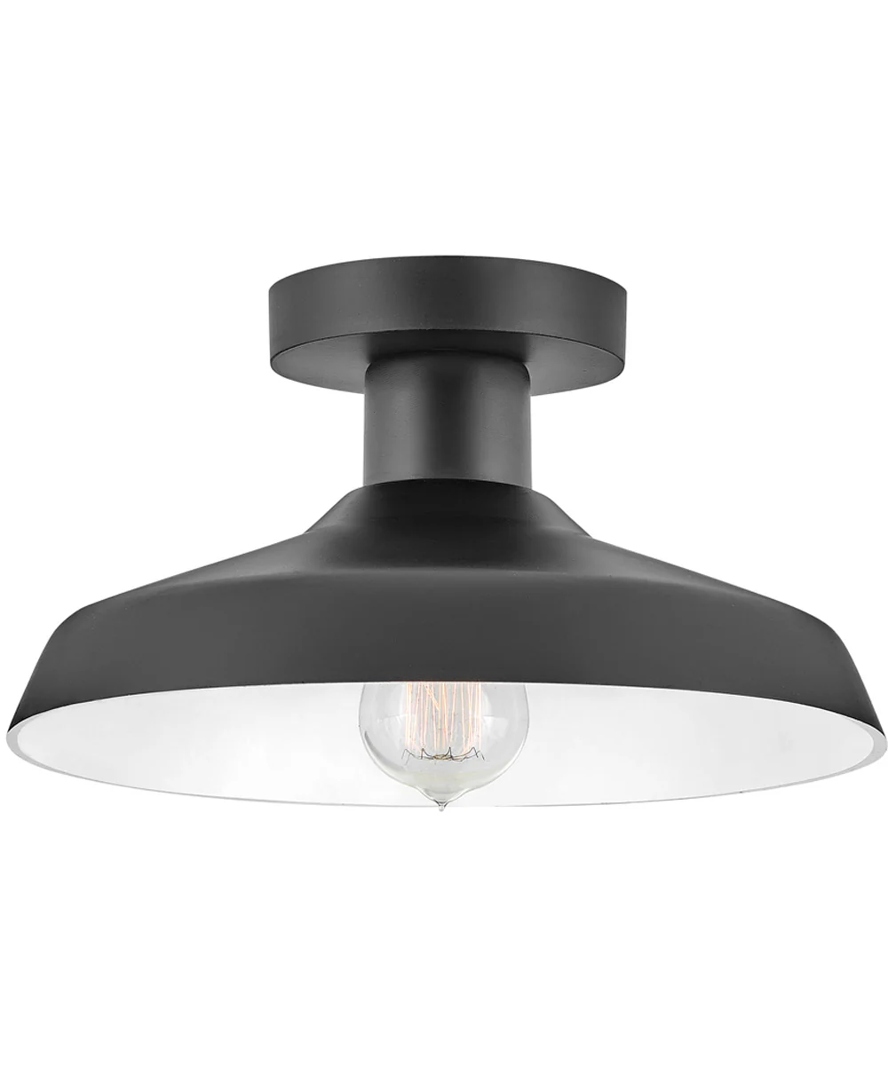 Forge Coastal Elements 1-Light Medium Flush Mount in Black