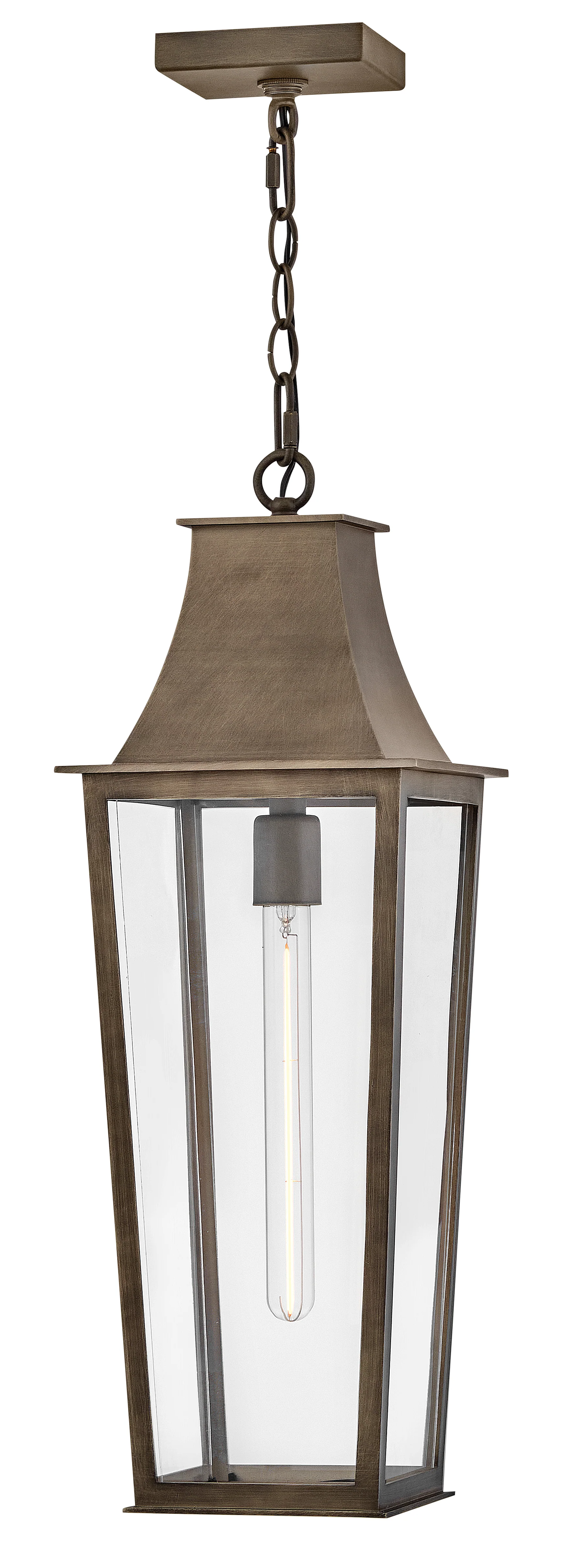 Georgetown Coastal Elements 1-Light Large Hanging Lantern in Burnished Bronze