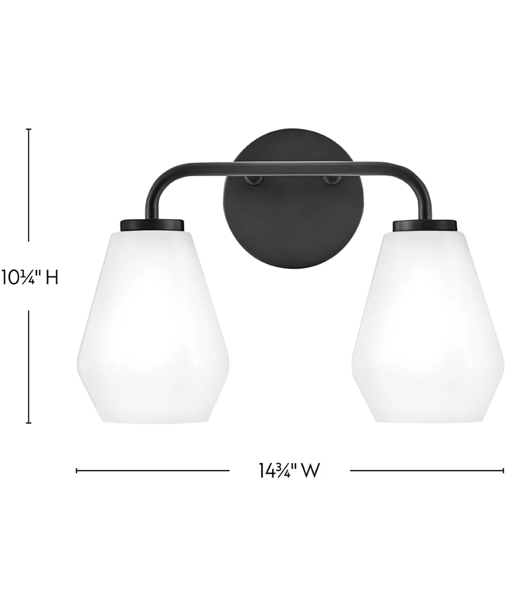 Gio 2-Light Small Two Light Vanity in Black - Image 2