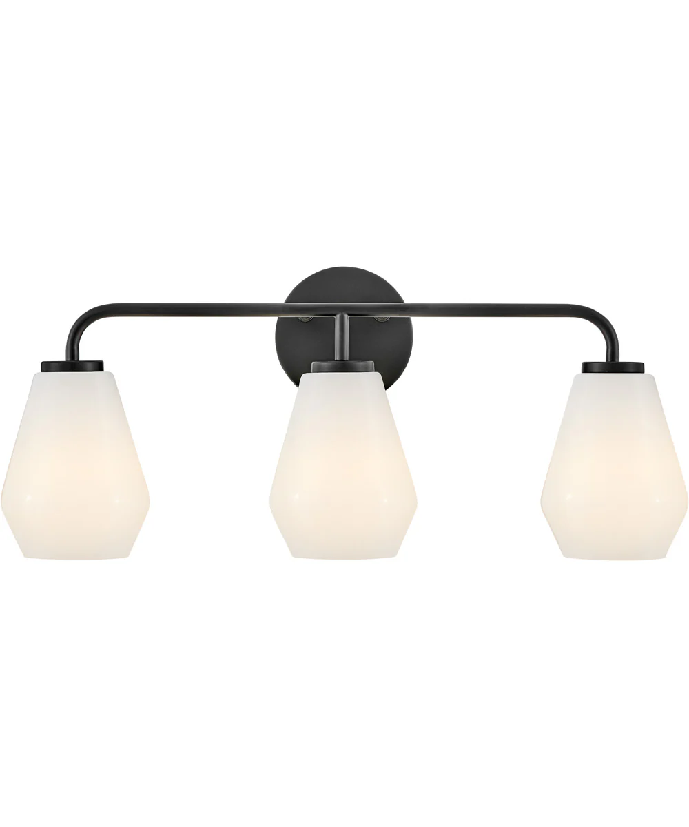 Gio 3-Light Medium Three Light Vanity in Black - Image 3