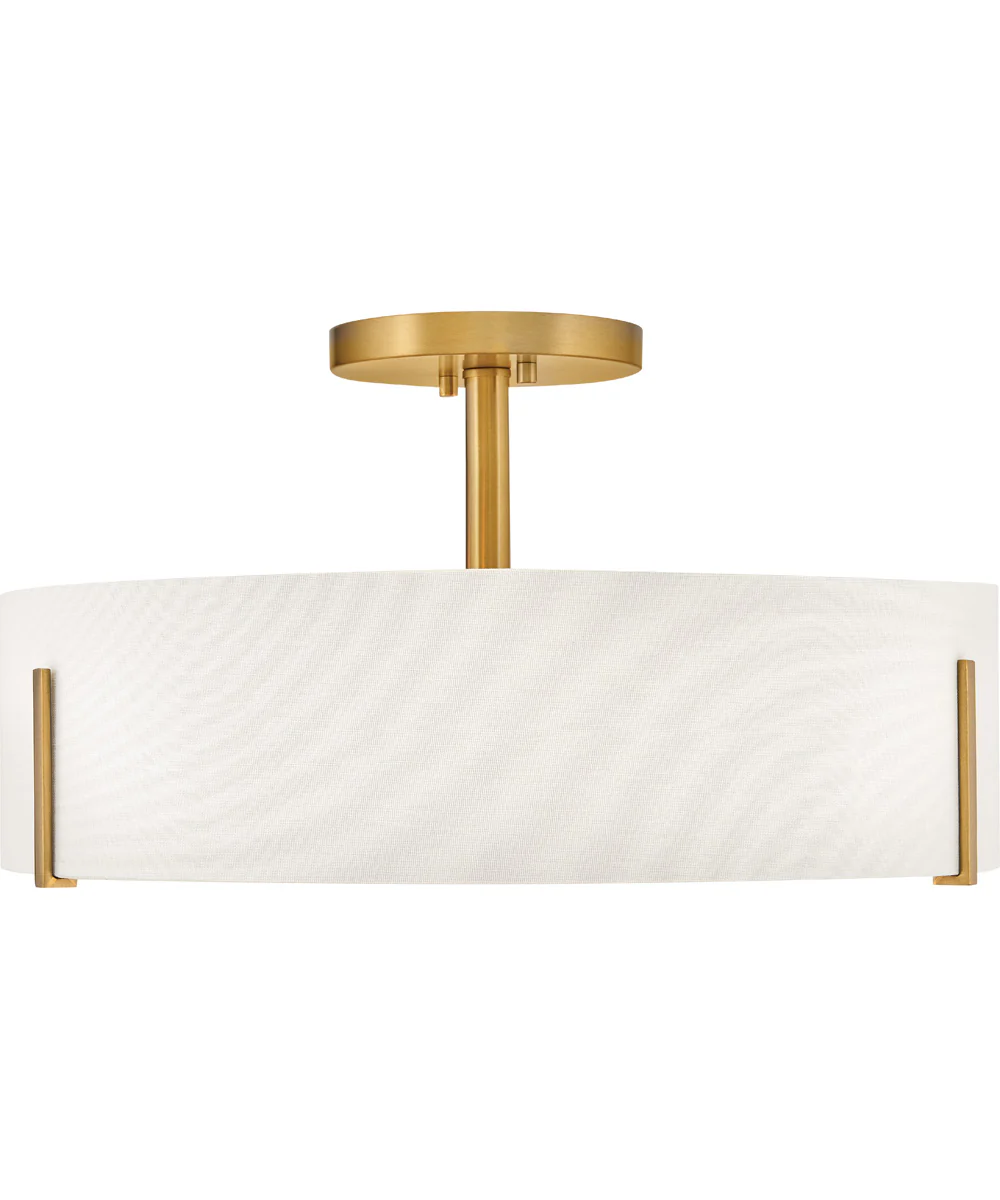 Halle 4-Light Medium Semi-Flush Mount in Lacquered Brass - Image 3