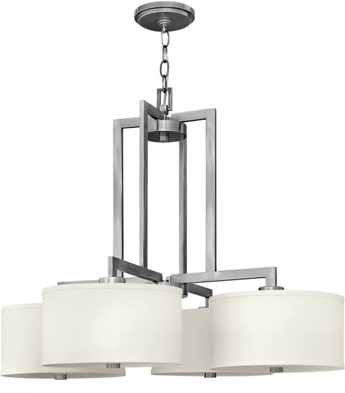 29"w Hampton 4-Light Chandelier Antique Nickel