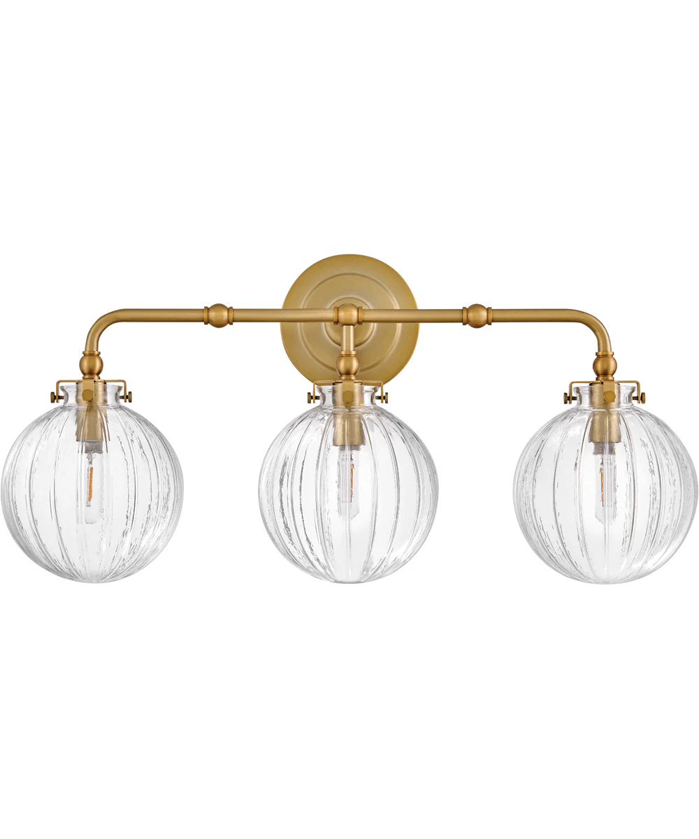 Helene 3-Light Medium Three Light Vanity in Lacquered Brass - Image 2