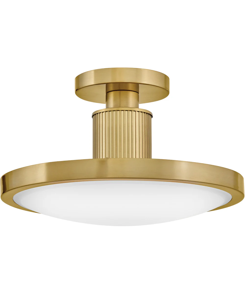 Kieran LED-Light Medium Semi-Flush Mount in Lacquered Brass - Image 2
