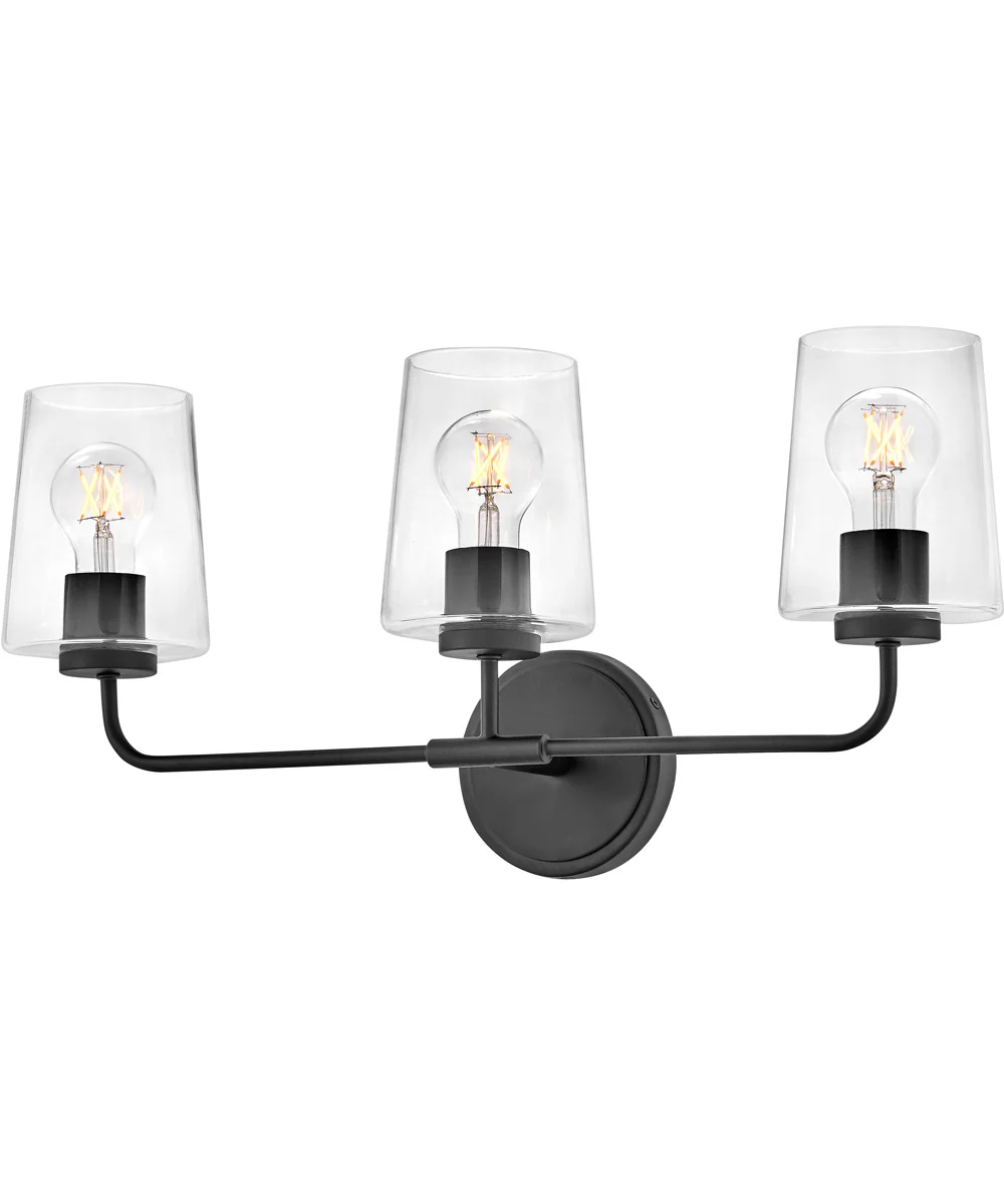 Kline 3-Light Medium Three Light Vanity in Black - Image 3