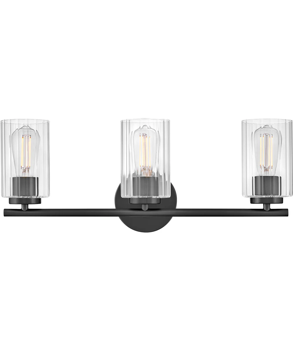 Leta 3-Light Medium Three Light Vanity in Black