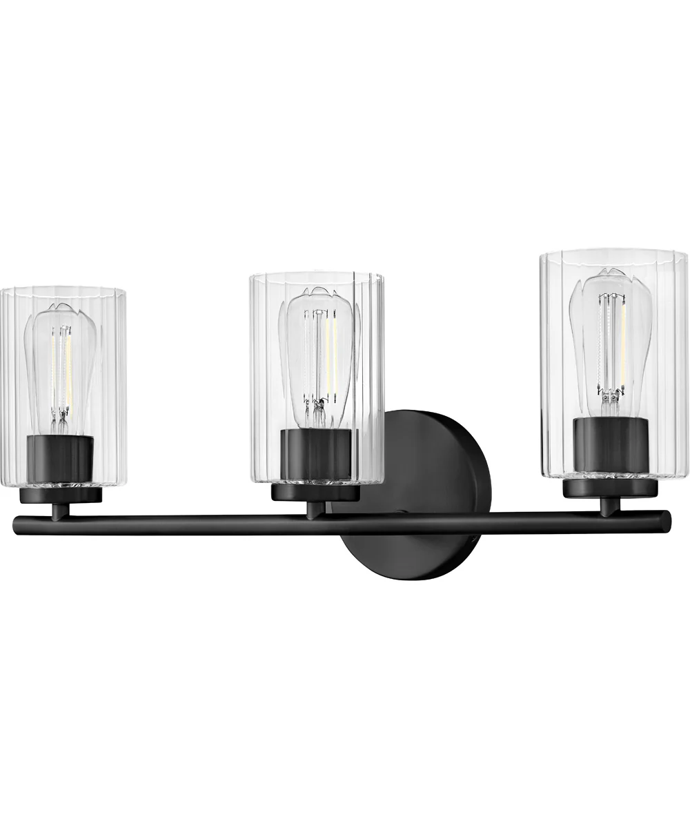 Leta 3-Light Medium Three Light Vanity in Black - Image 3