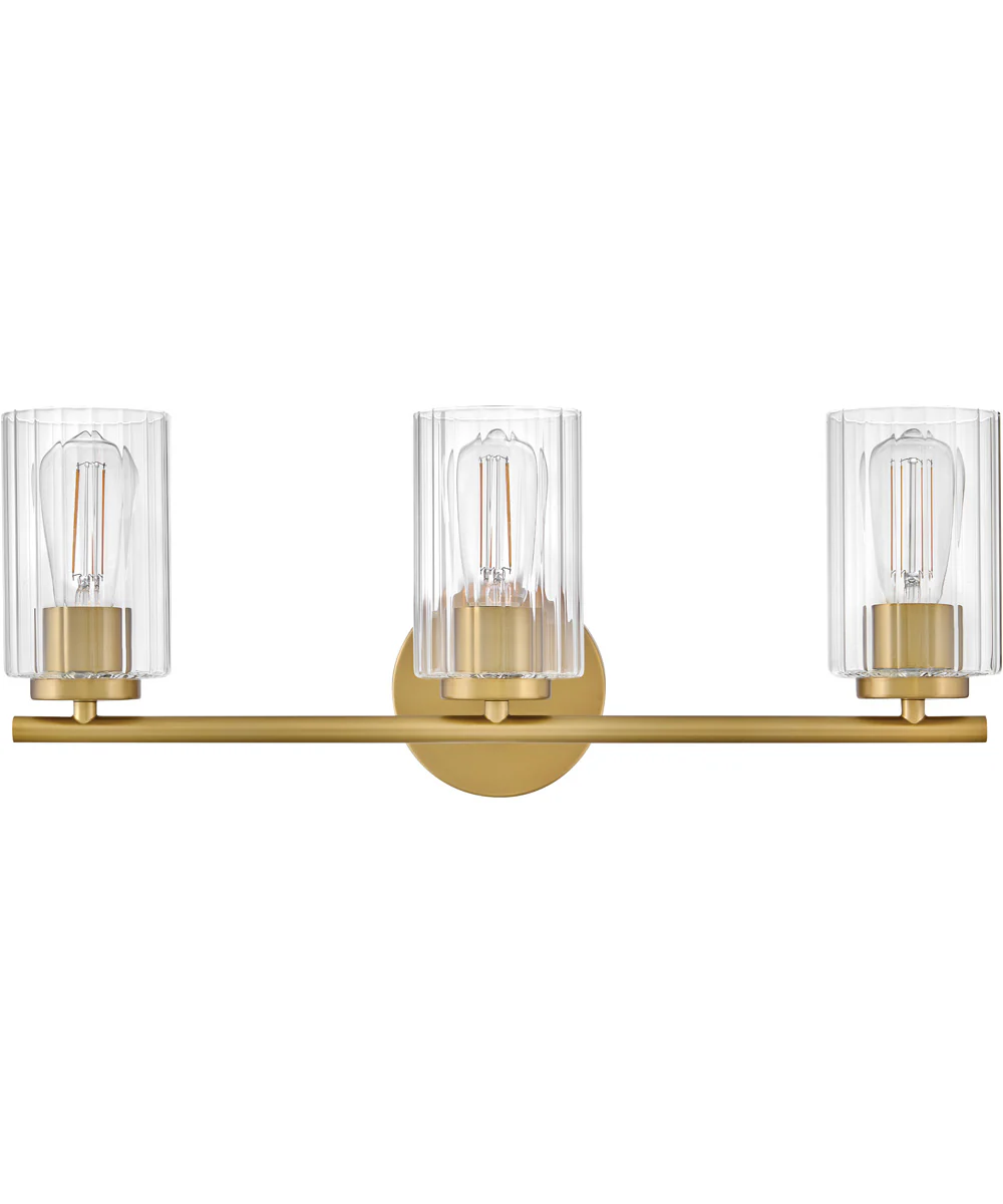 Leta 3-Light Medium Three Light Vanity in Lacquered Brass - Image 2