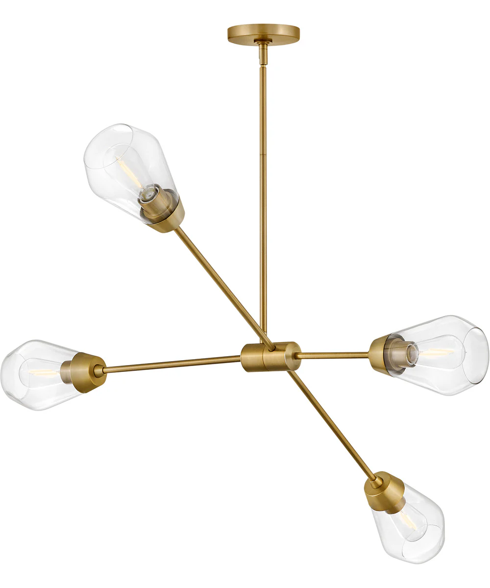 Livie 4-Light Medium Convertible Mobile Single Tier in Lacquered Brass - Image 2