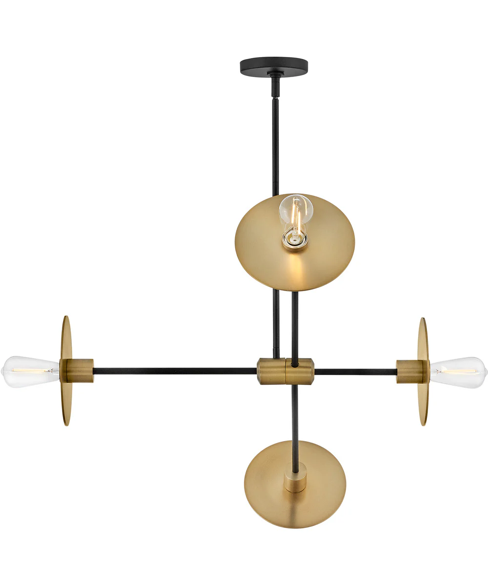 Lulu 4-Light Medium Mobile Single Tier in Lacquered Brass - Image 4