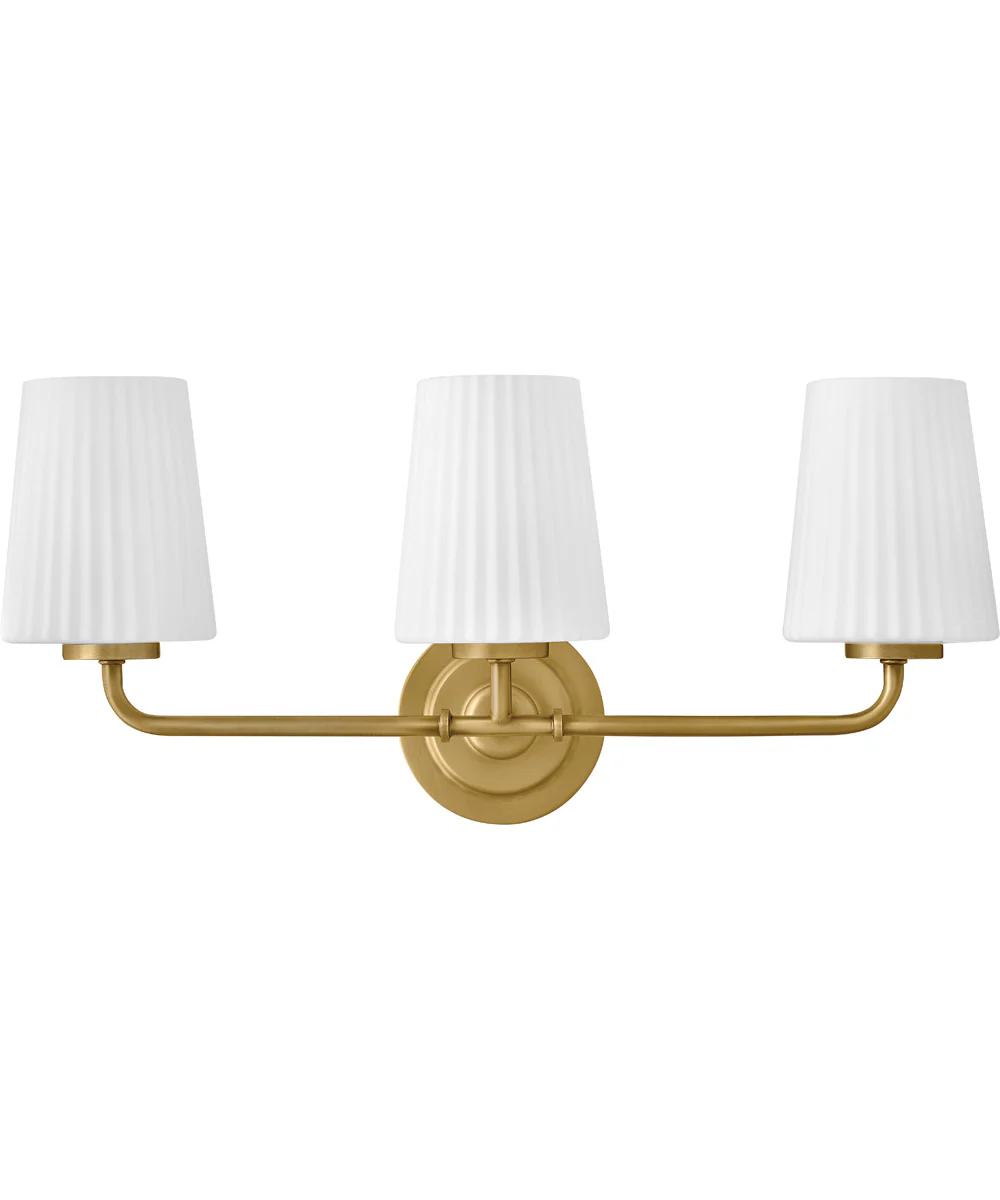 McKenna 3-Light Medium Three Light Vanity in Lacquered Brass - Image 2