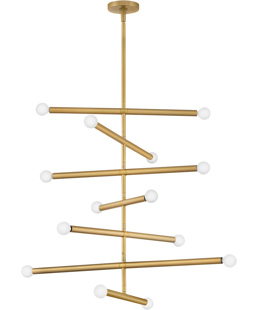 Millie 14-Light Large Multi Tier in Lacquered Brass - Image 3