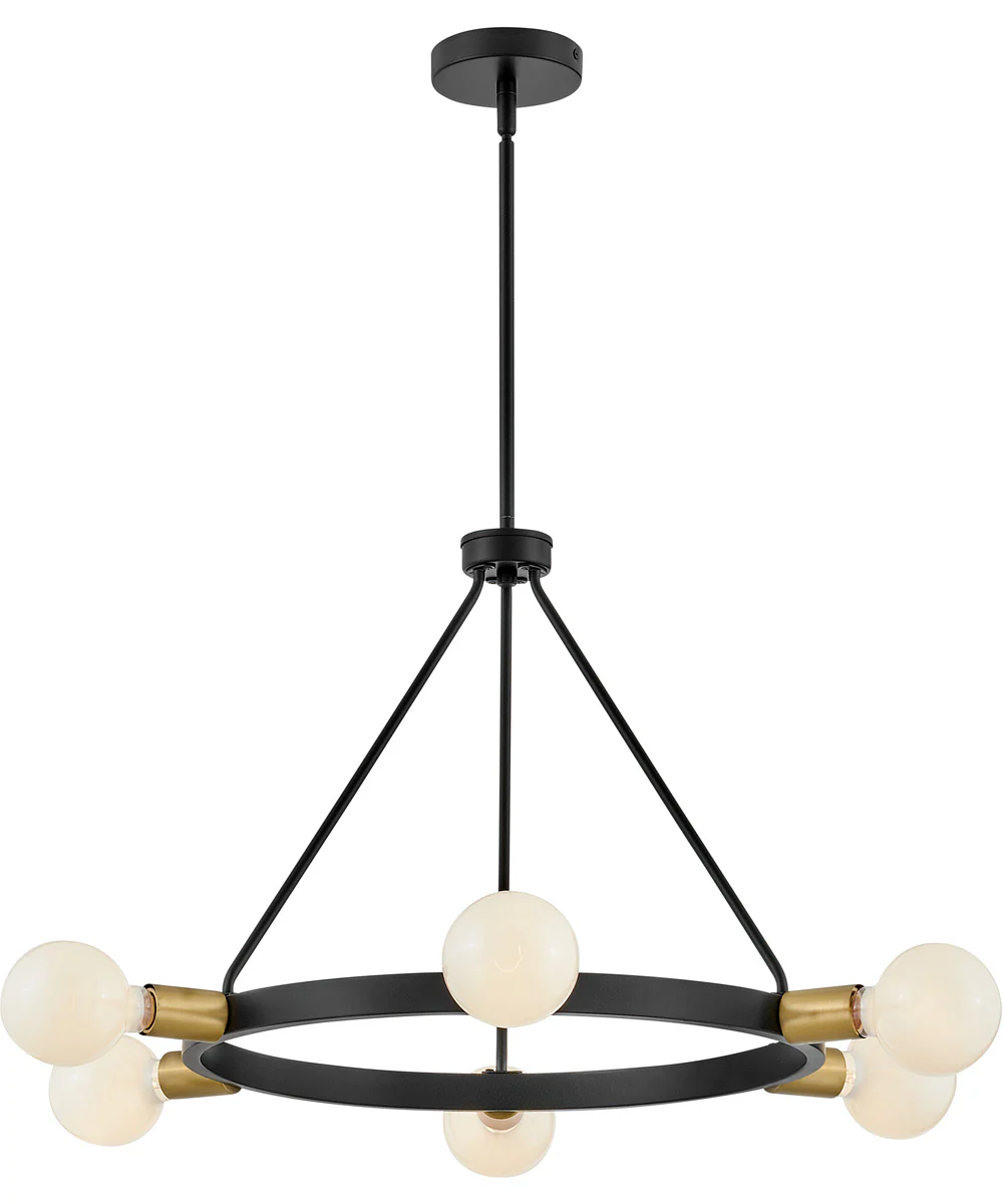 Orla 6-Light Medium Single Tier Chandelier in Black - Image 3