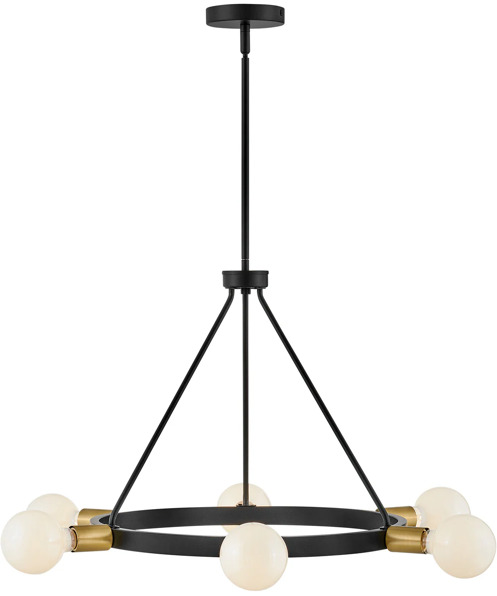 Orla 6-Light Medium Single Tier Chandelier in Black - Image 4