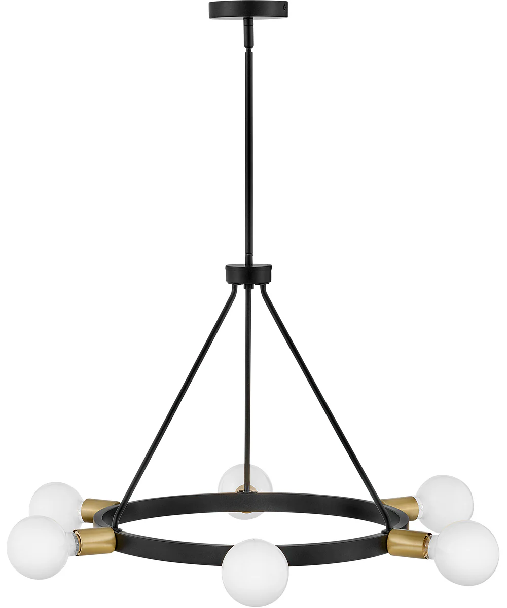 Orla 6-Light Medium Single Tier Chandelier in Black - Image 5