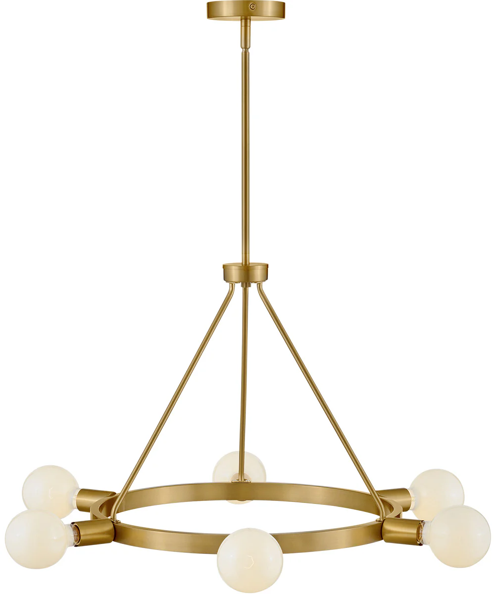 Orla 6-Light Medium Single Tier Chandelier in Lacquered Brass - Image 6