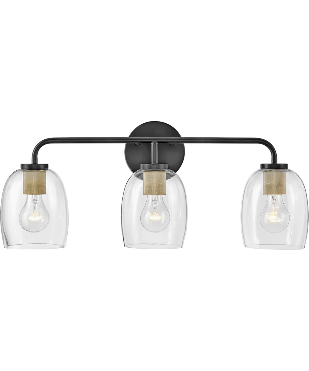 Percy 3-Light Medium Three Light Vanity in Black