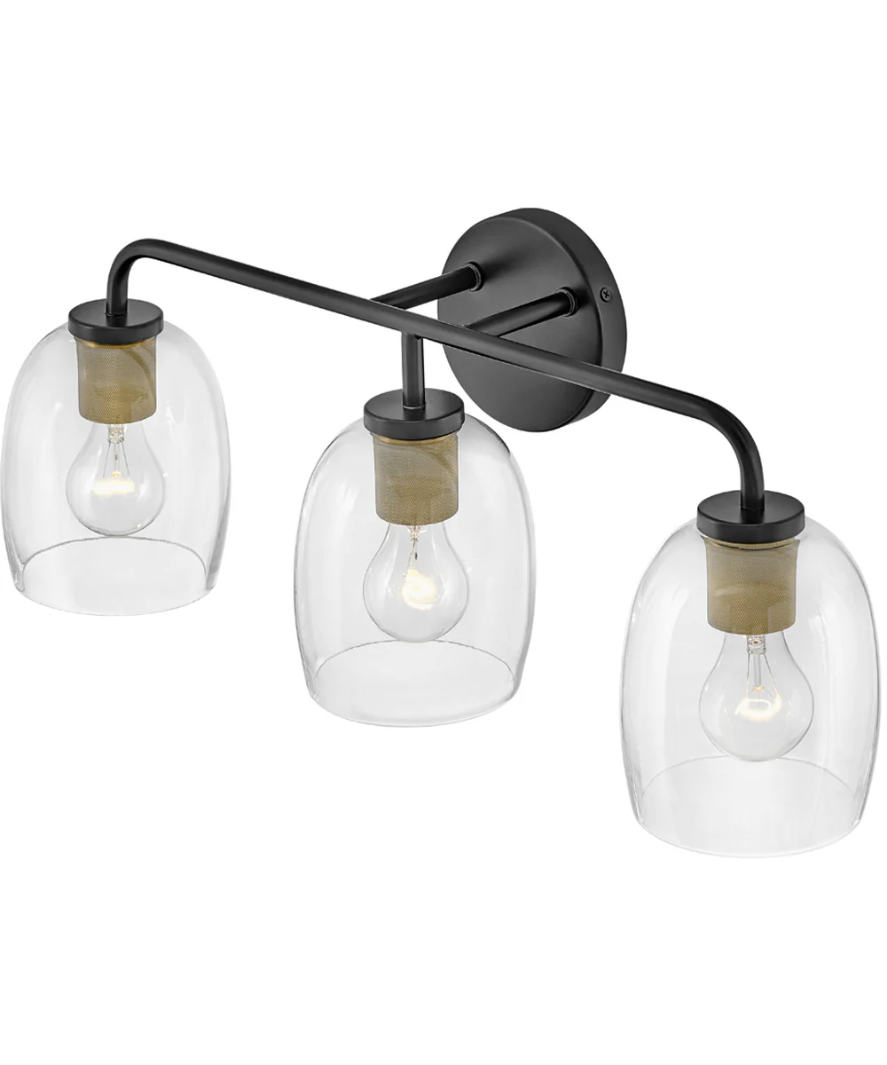 Percy 3-Light Medium Three Light Vanity in Black - Image 3