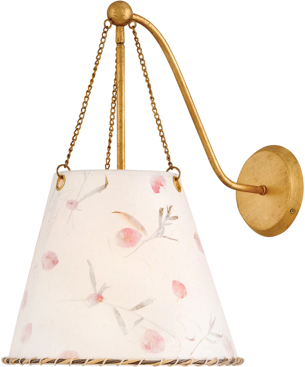 Primrose 1-Light Large Sconce in Distressed Brass