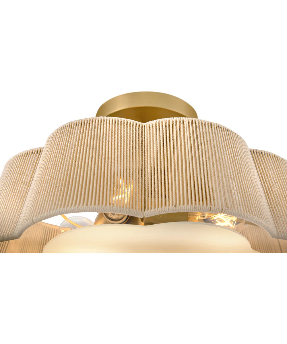 Sasha 4-Light Medium Semi-Flush Mount in Lacquered Brass - Image 6