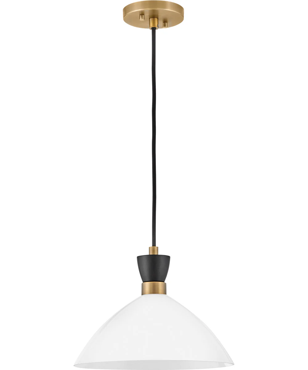 Simon 1-Light Medium Single Light Convertible Pendant in Black