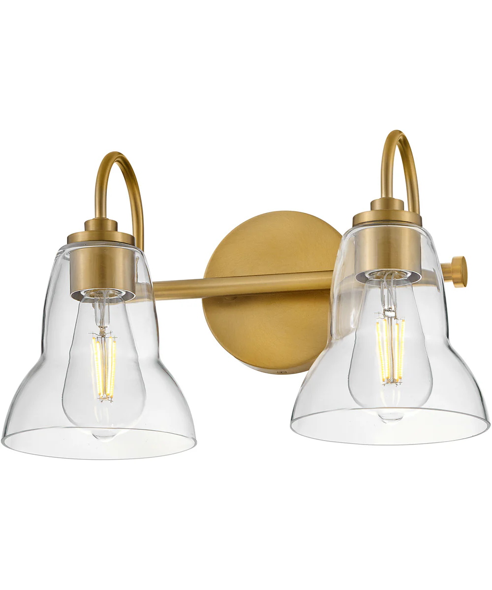 Vera 2-Light Small Two Light Vanity in Lacquered Brass - Image 5