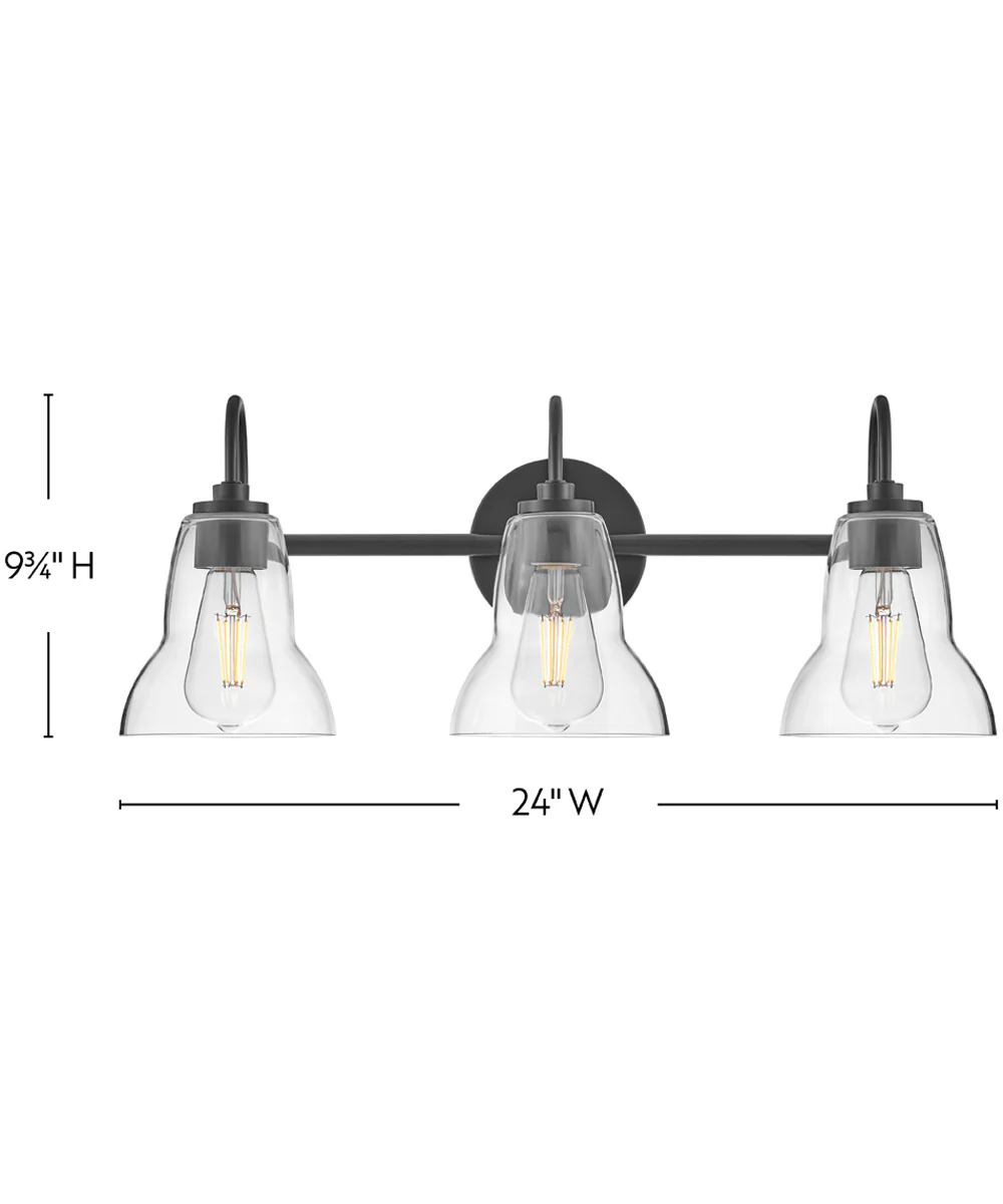 Vera 3-Light Medium Three Light Vanity in Black - Image 2