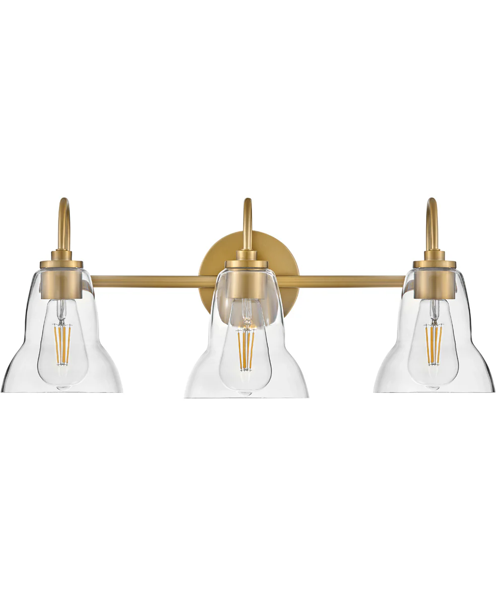 Vera 3-Light Medium Three Light Vanity in Lacquered Brass