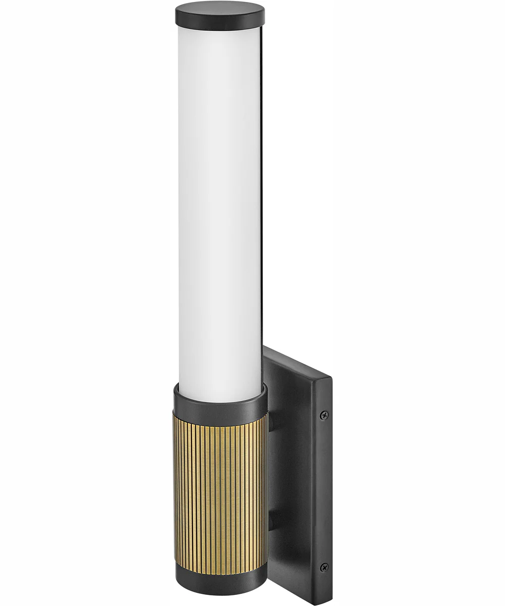 Zevi LED-Light Small LED Vanity in Black with Lacquered Brass Accents - Image 4
