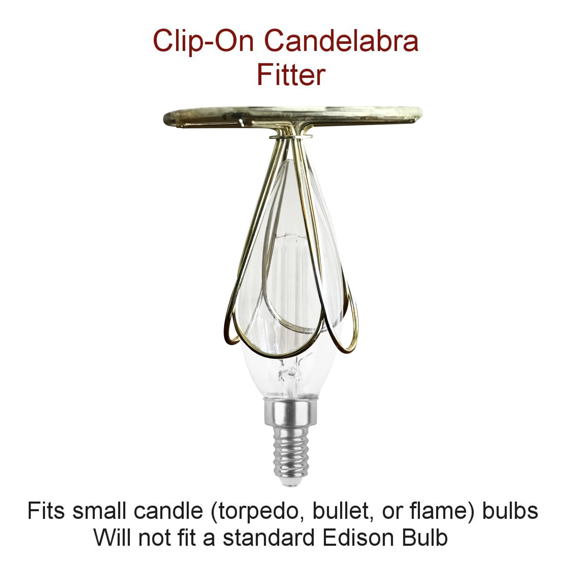 5"W x 4"H Textured Oatmeal Clip-on Candelabra Shade - Image 4