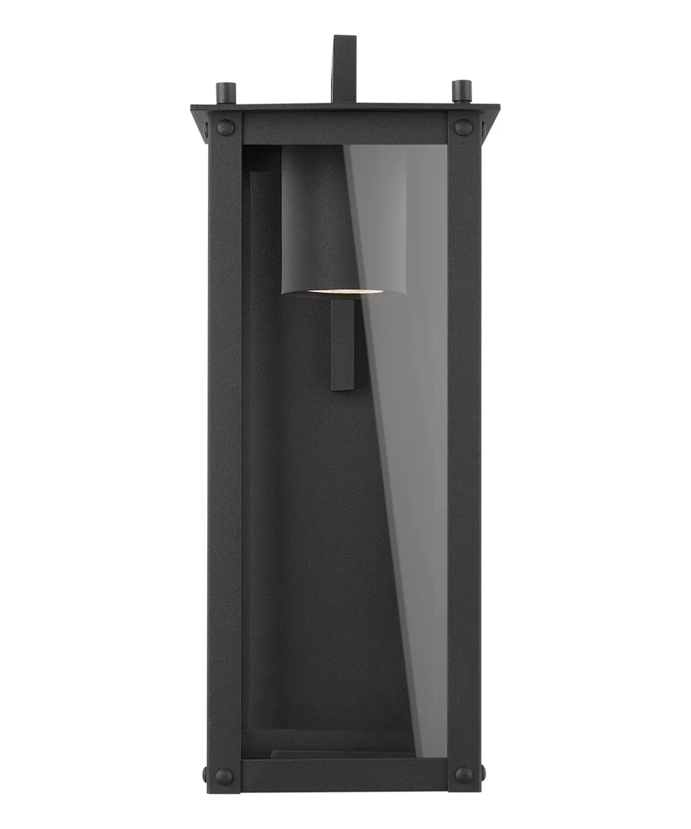 Hunt 1-Light Outdoor Wall Mount Rain or Shine - Black with Clear Glass - Image 5