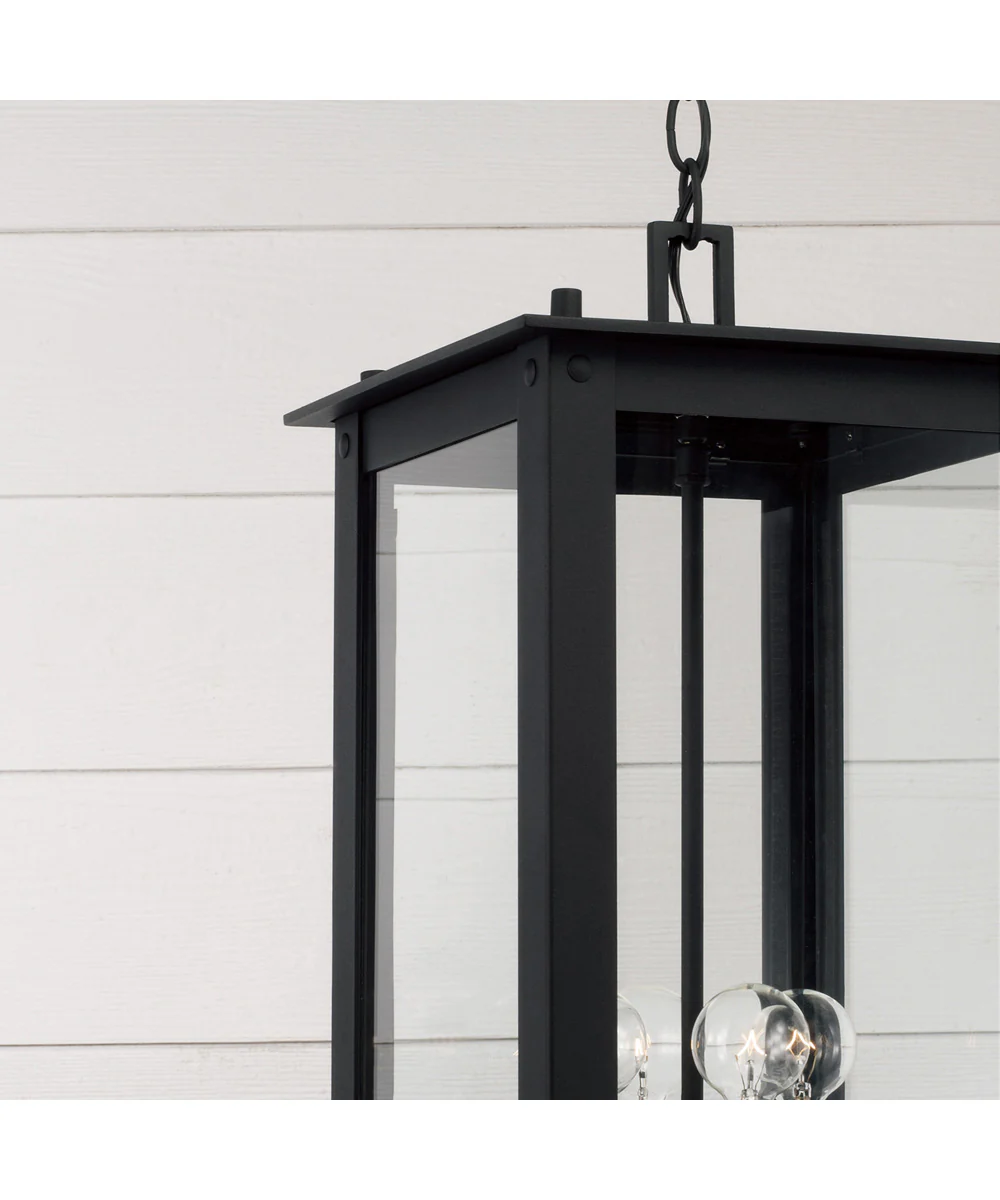Hunt 4-Light Outdoor Hanging-Lantern Black - Image 4