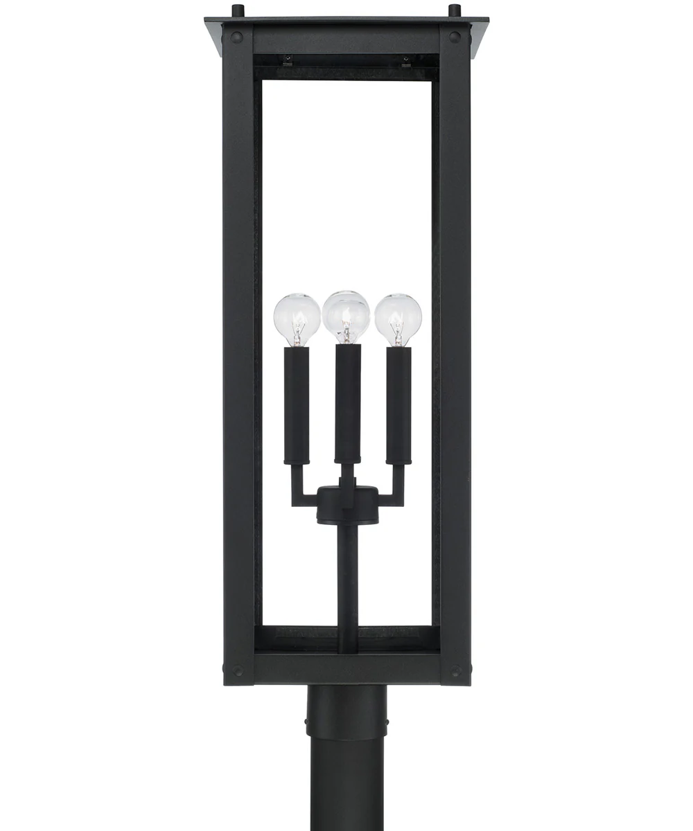 Hunt 4-Light Outdoor Post-Lantern Rain or Shine - Black - Image 4