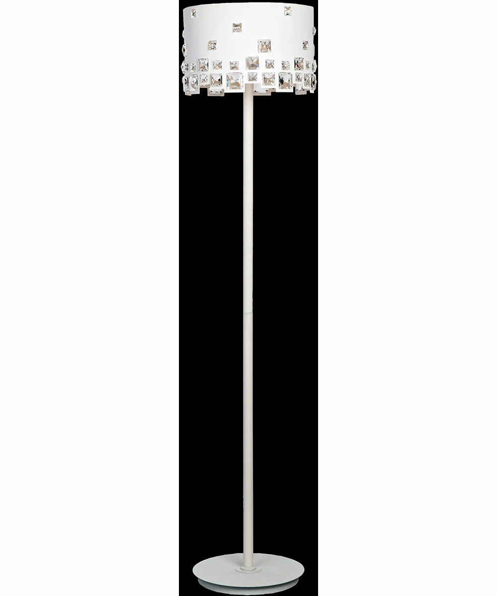 Isabella 3-Light Floor Lamp White/Crystal Decorations