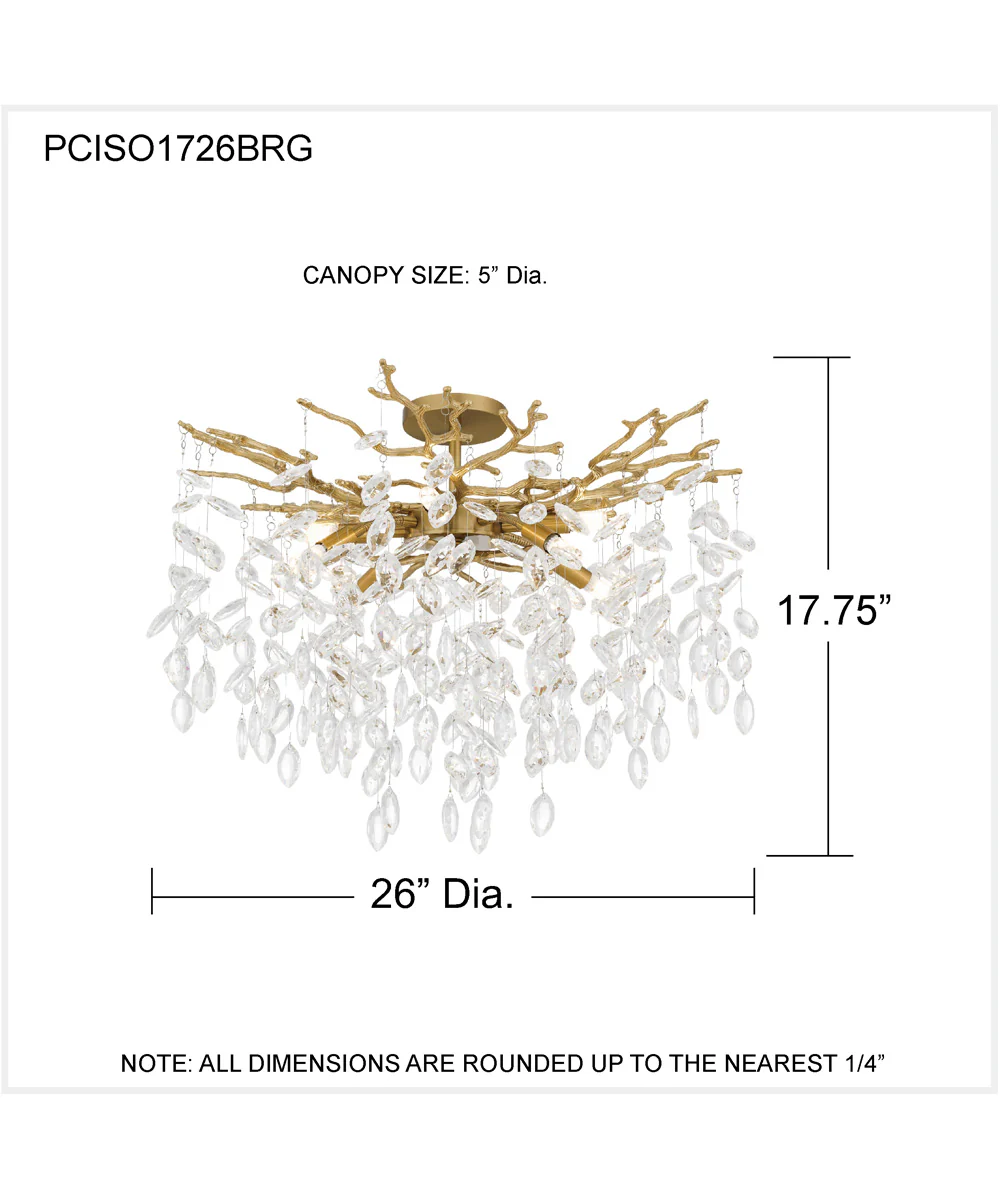 Isobel 8-light Semi Flush Mount Brushed Gold - Image 2